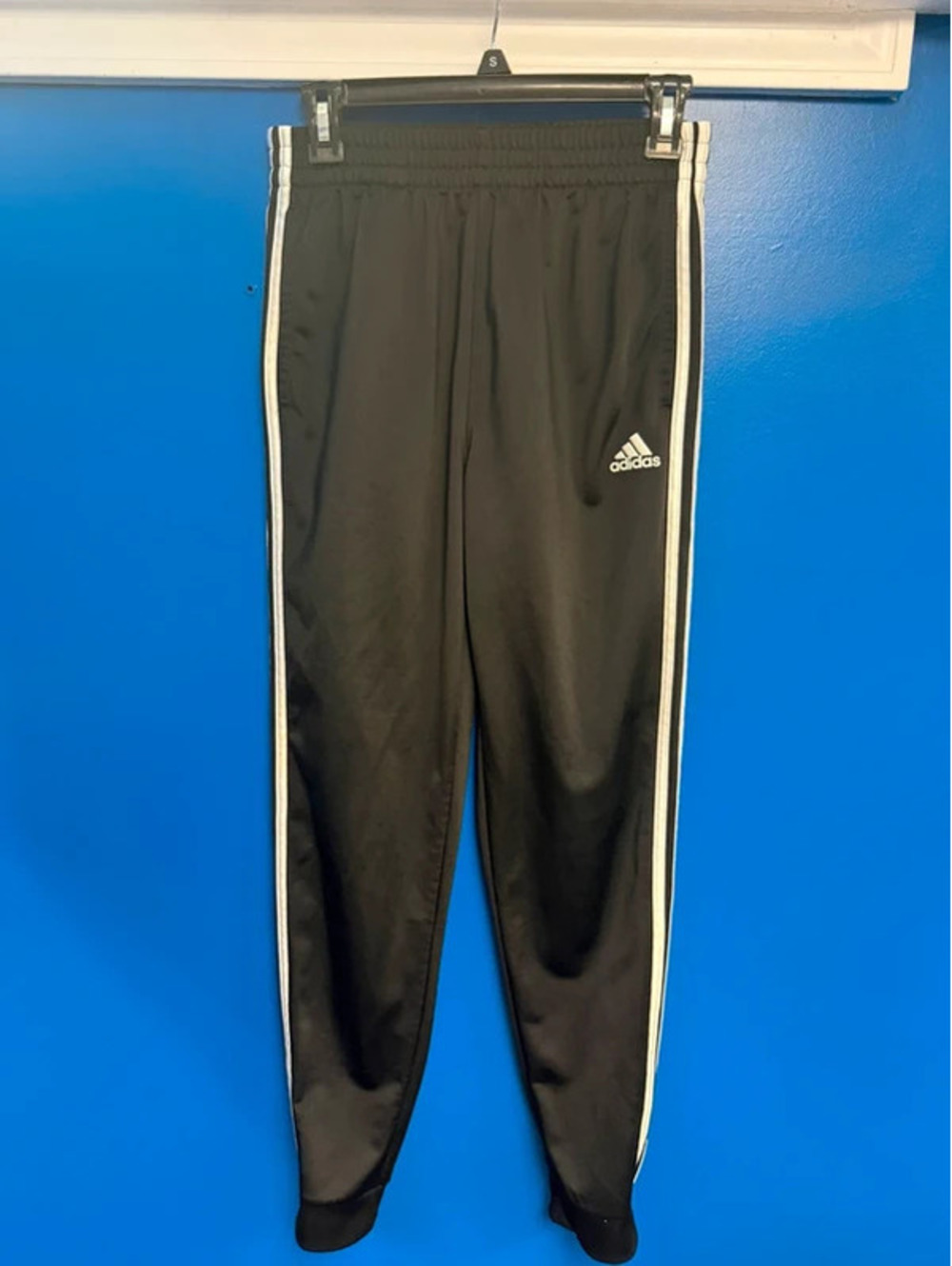 Adidas Youth Boys Black 3-Stripe Tricot Track Pants L 14-16
